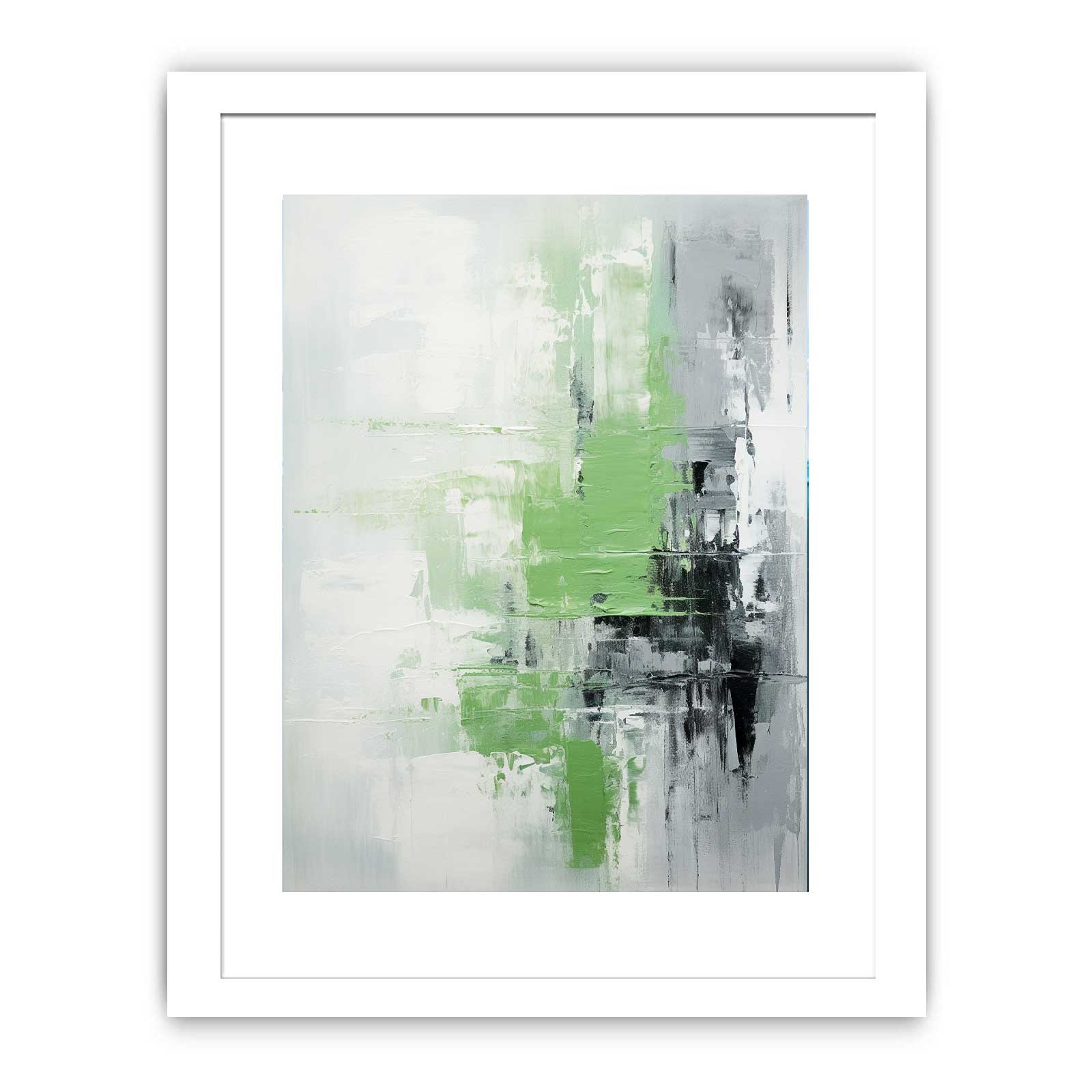 Green Grey Abstract  Painting