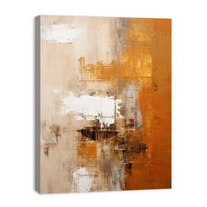 Green Orange Abstract Painting