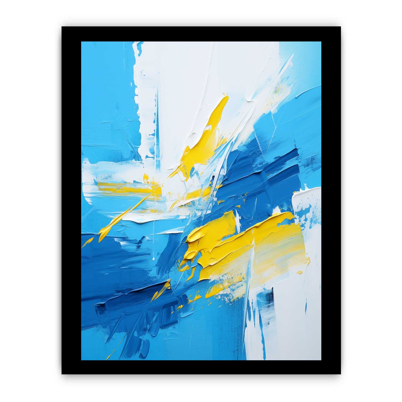 Yellow Blue Abstract Painting