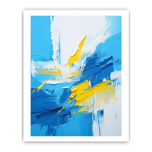 Yellow Blue Abstract Painting