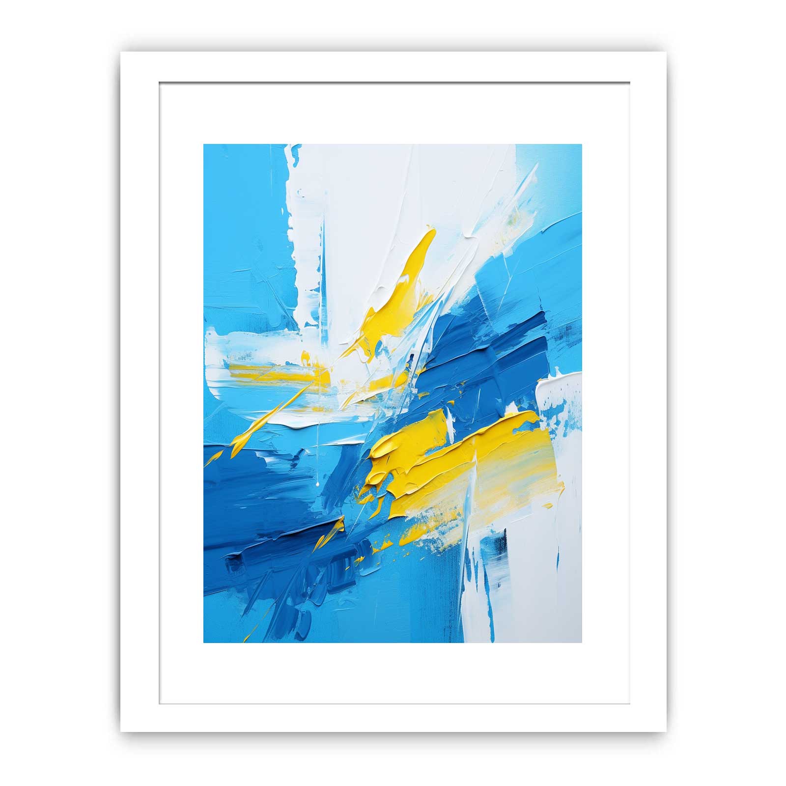 Yellow Blue Abstract Painting