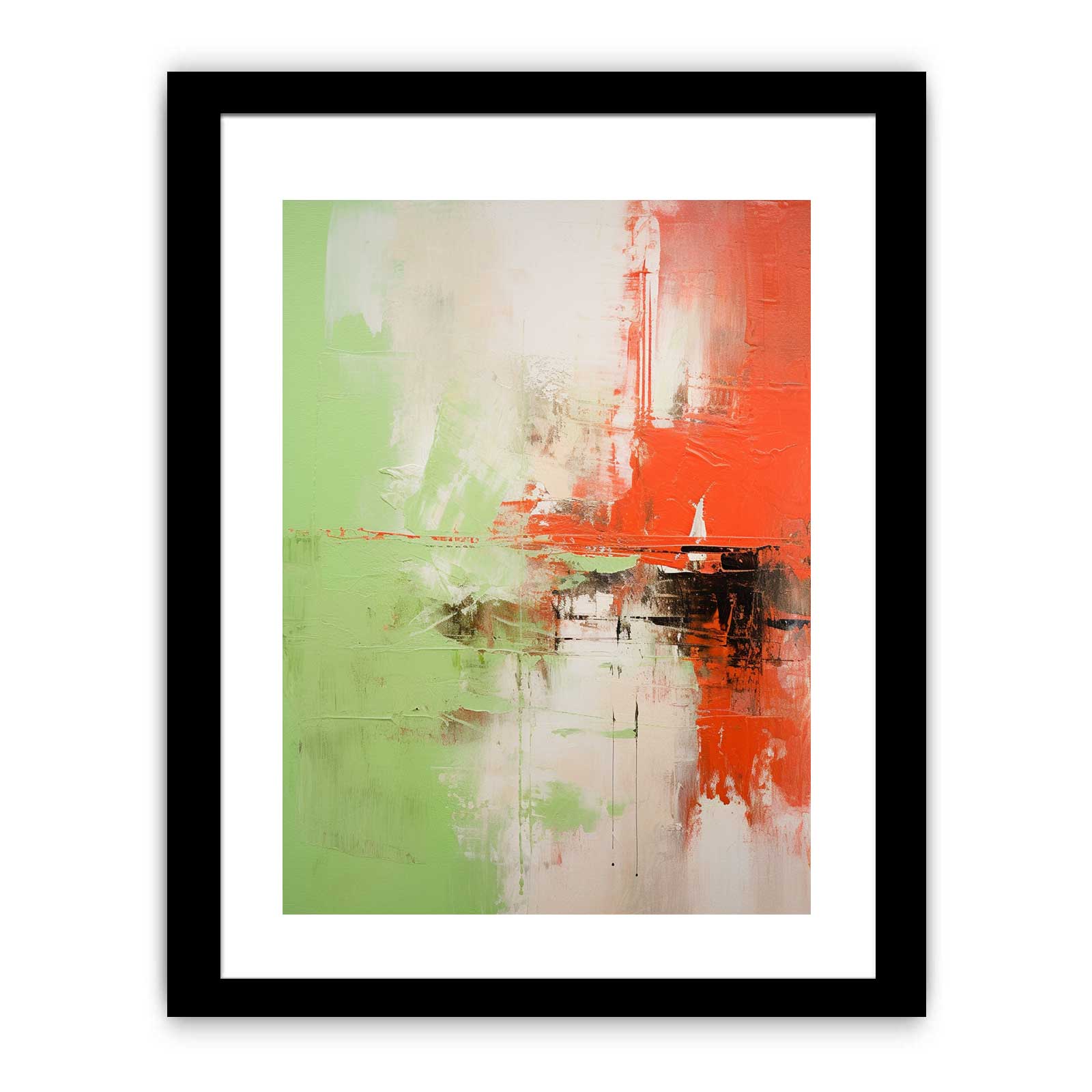 Abstract Painting Red Green