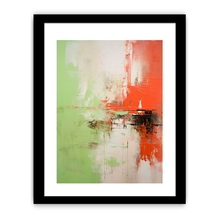 Abstract Painting Red Green