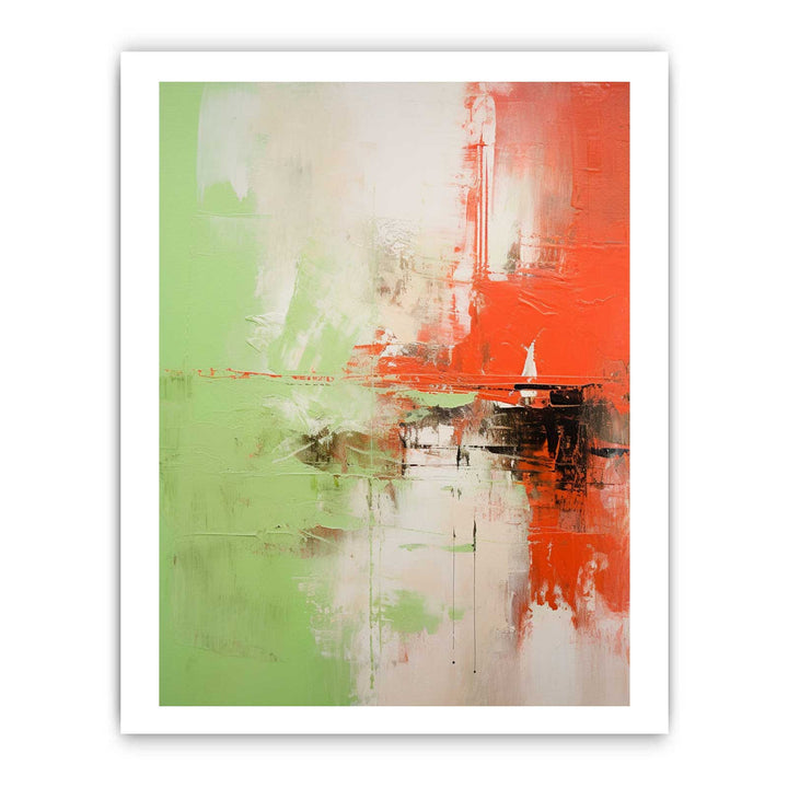 Abstract Painting Red Green