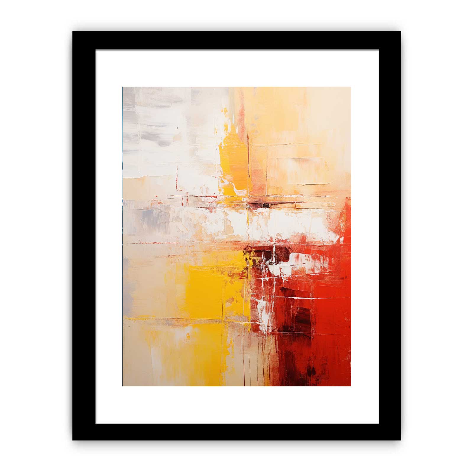 Abstract Painting Yellow Red