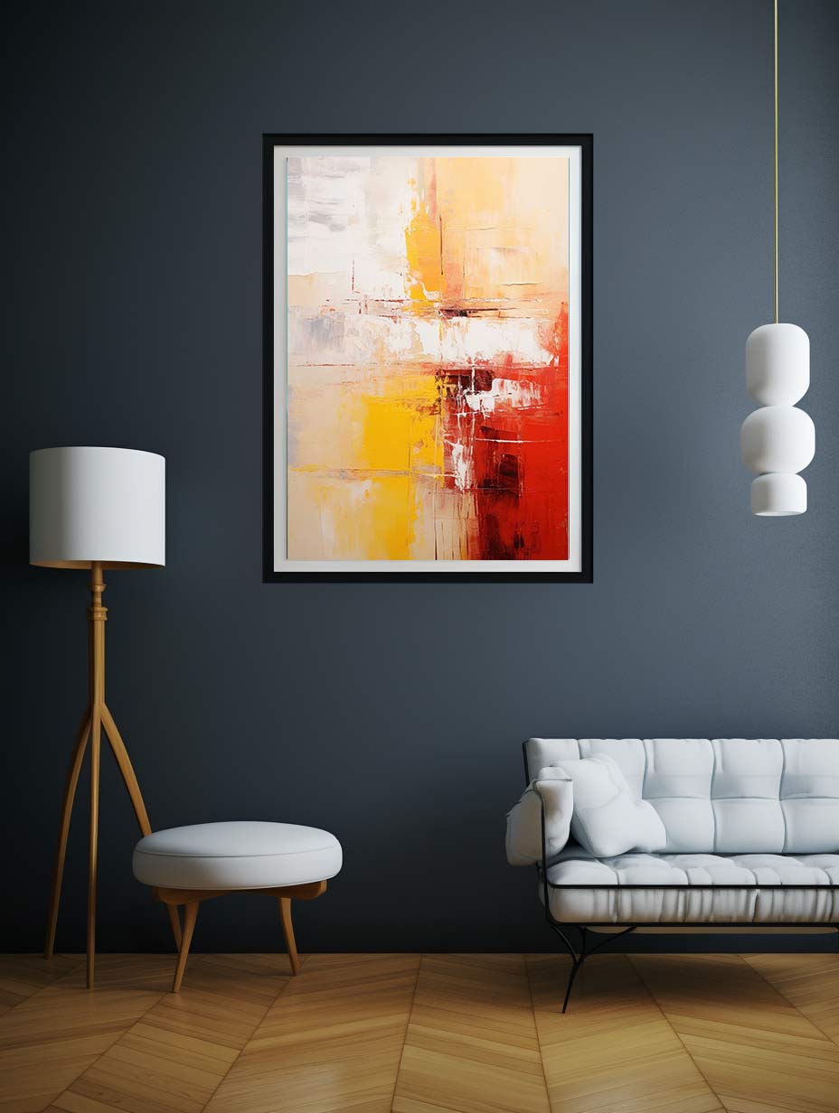 Abstract Painting Yellow Red