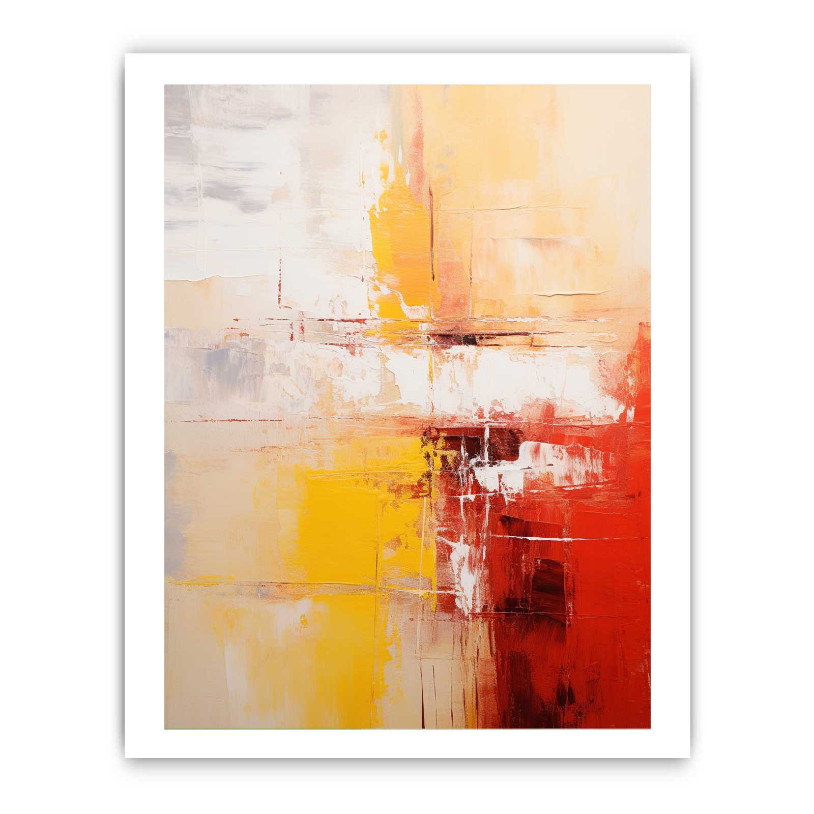 Abstract Painting Yellow Red