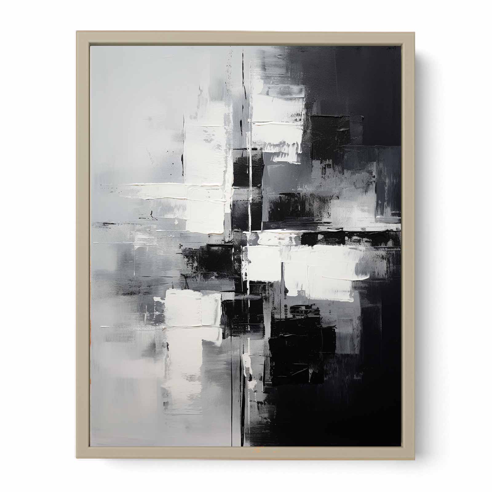 Black And Grey Abstract  Painting