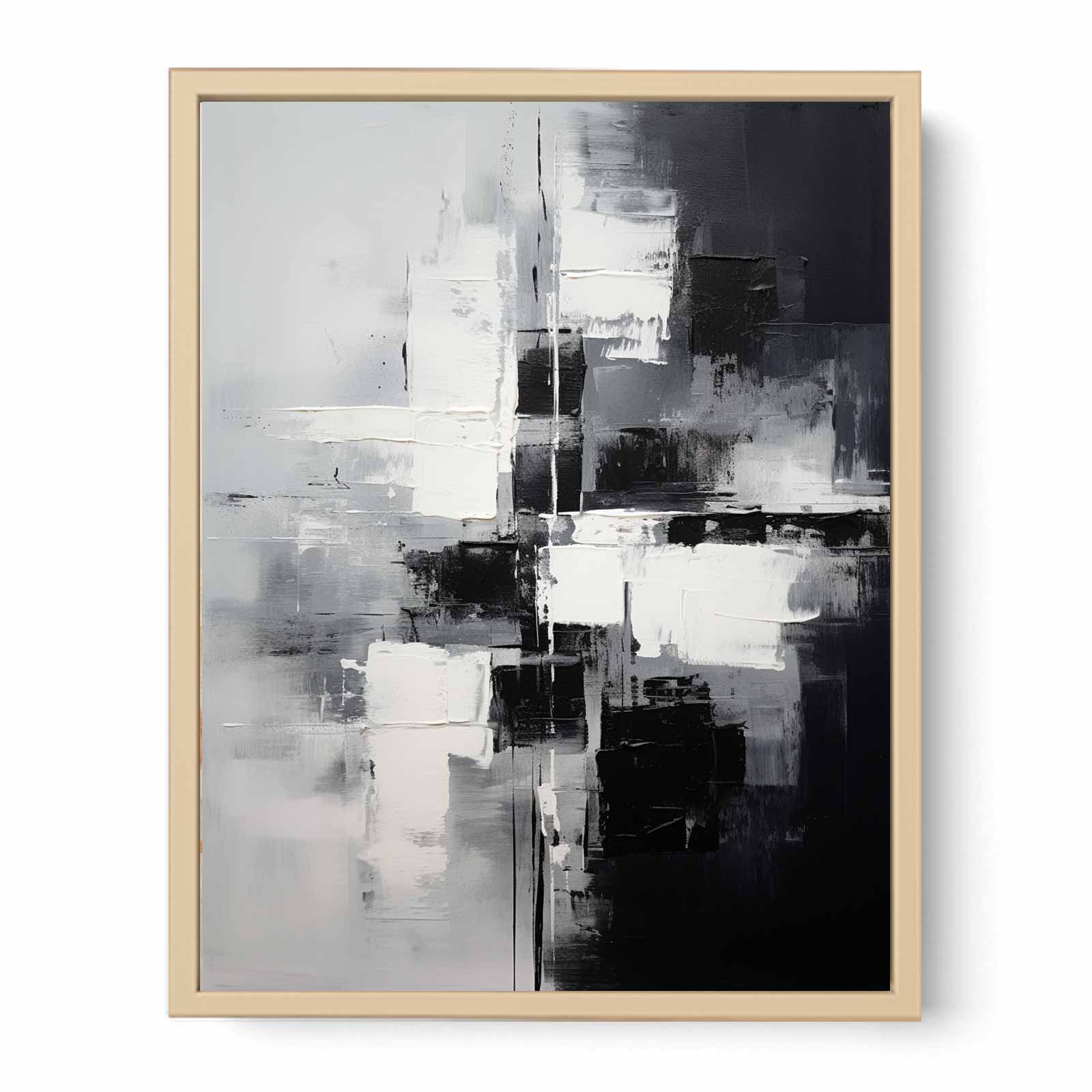 Black And Grey Abstract  Painting