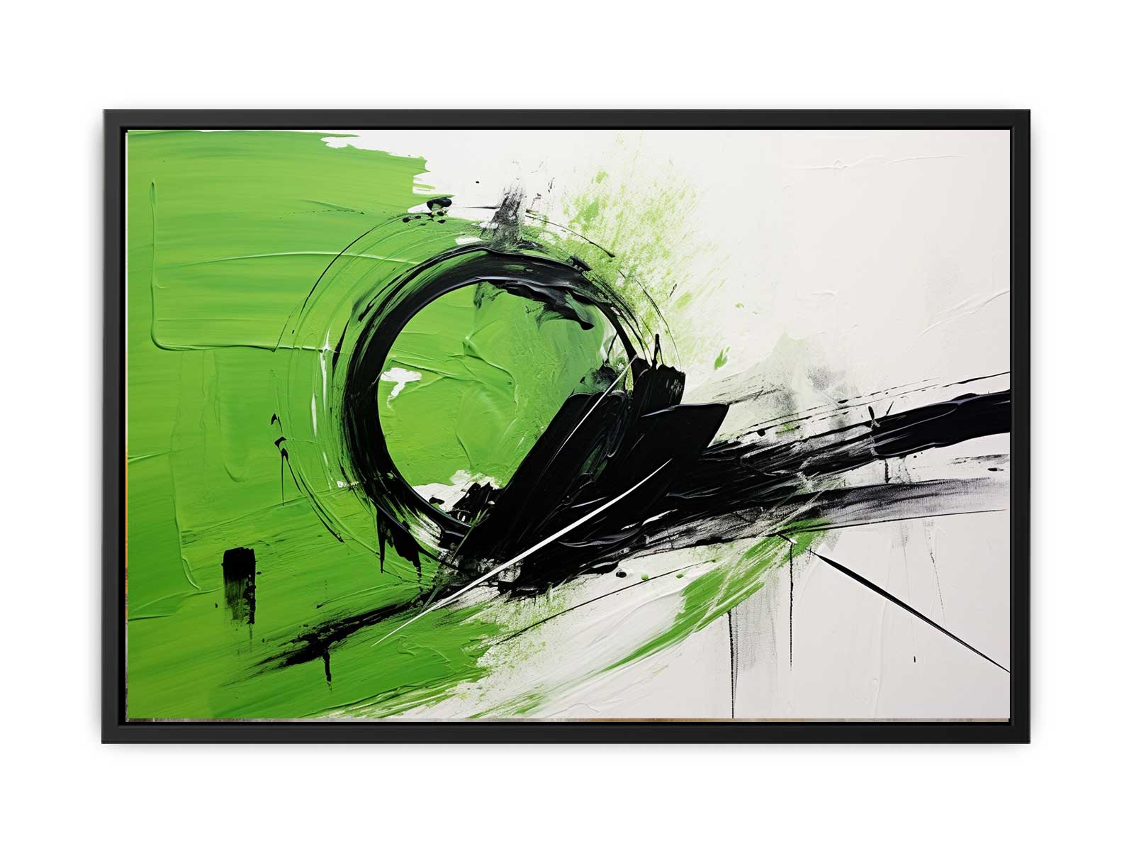Green Black Abstract Painting