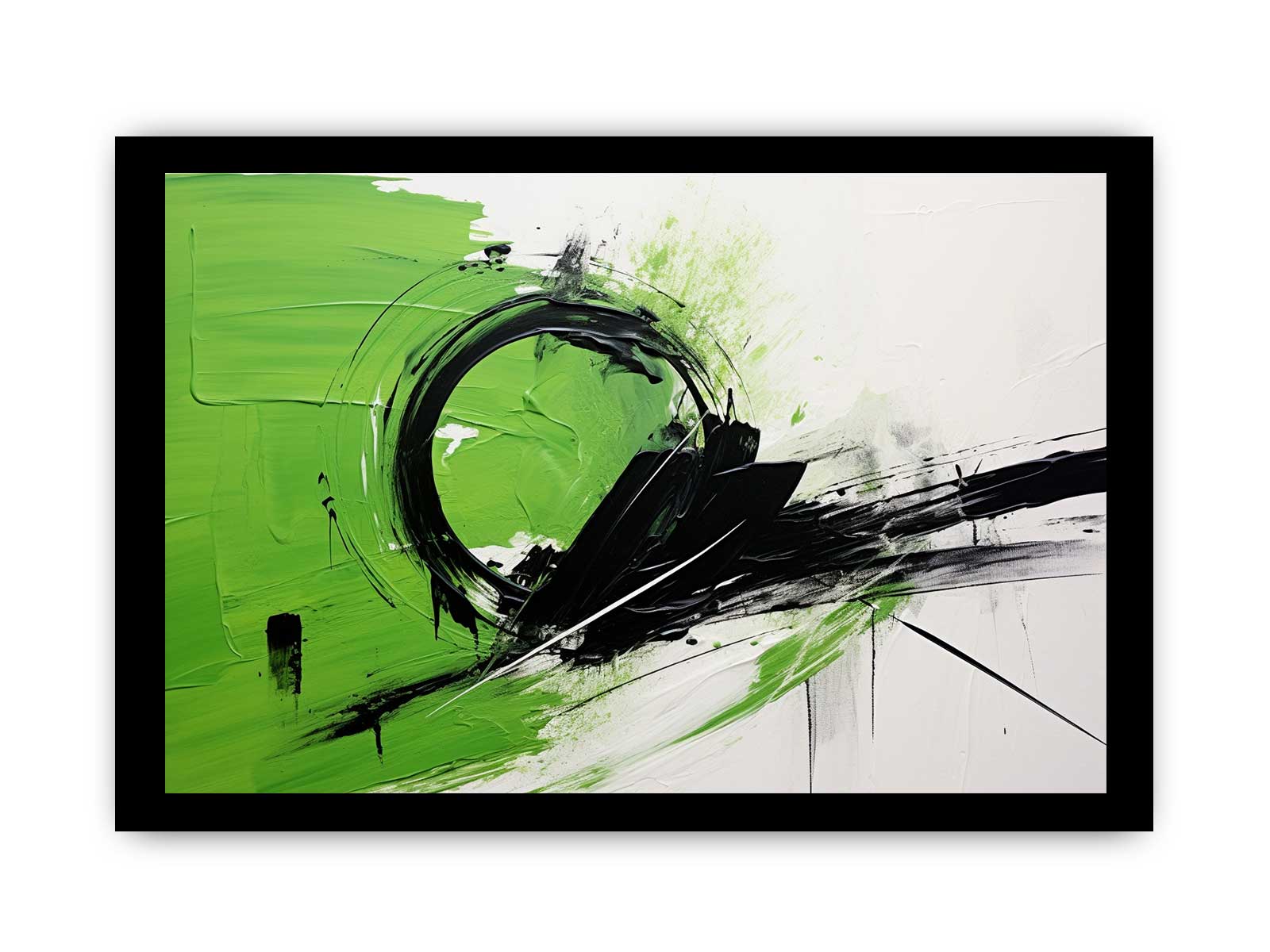 Green Black Abstract Painting