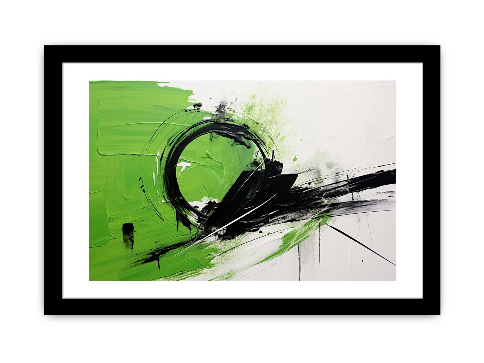 Green Black Abstract Painting