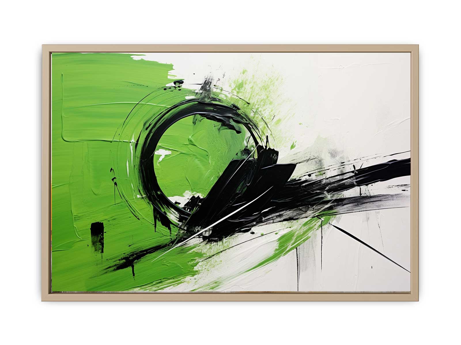 Green Black Abstract Painting