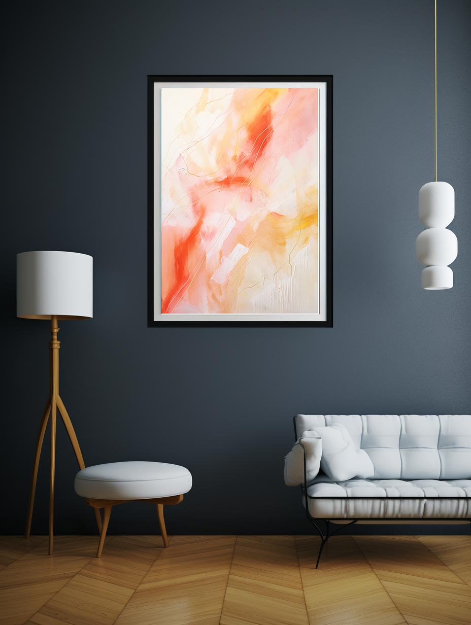 Orange Pink Abstract Painting