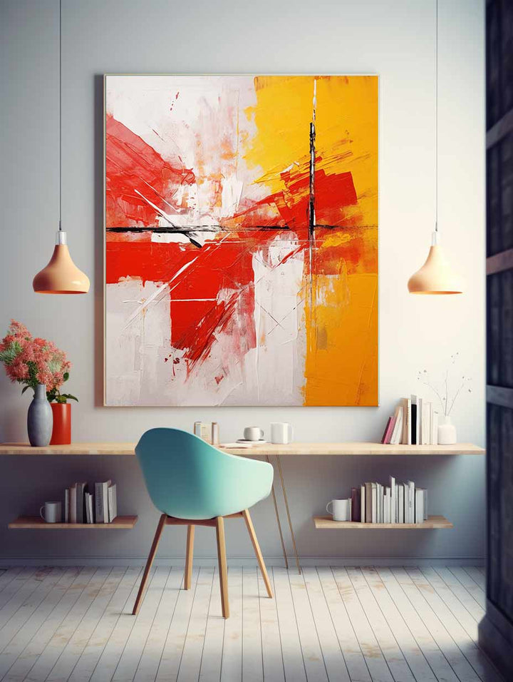 Abstract Painting Red And Yellow