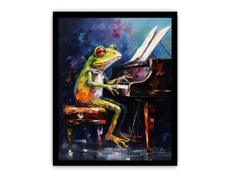 Frog Piano Modern Art Painting