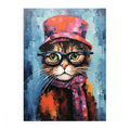 Cat Hat And Glasses Modern Art Painting
