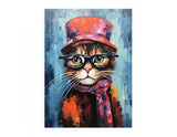 Cat Hat And Glasses Modern Art Painting artwork preview