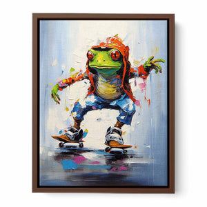 Skateboarding Frog Contemporary Art