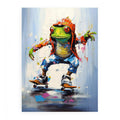Skateboarding Frog Contemporary Art