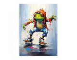 Skateboarding Frog Contemporary Art artwork preview