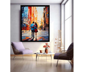 Contemporary Couple Stroll in City
