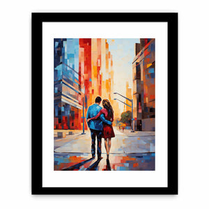 Contemporary Couple Stroll in City