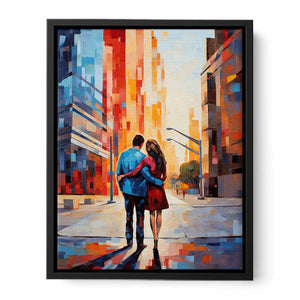 Contemporary Couple Stroll in City