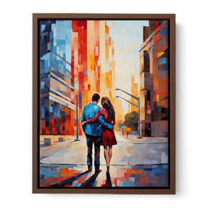 Contemporary Couple Stroll in City