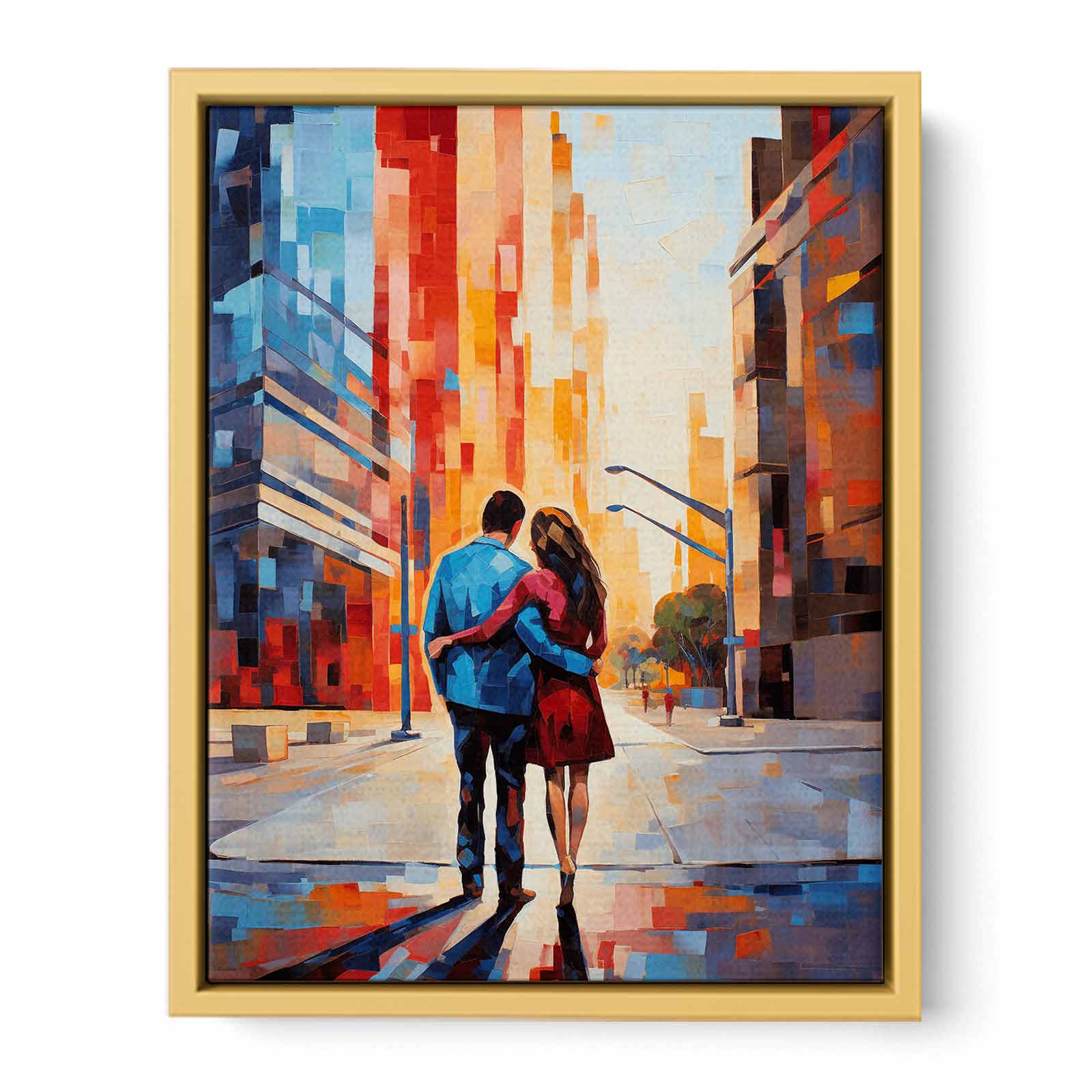 Contemporary Couple Stroll in City
