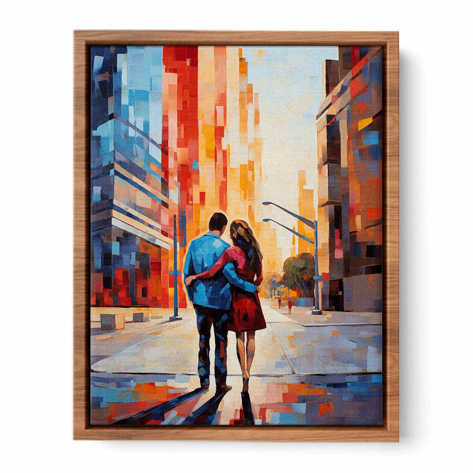 Contemporary Couple Stroll in City