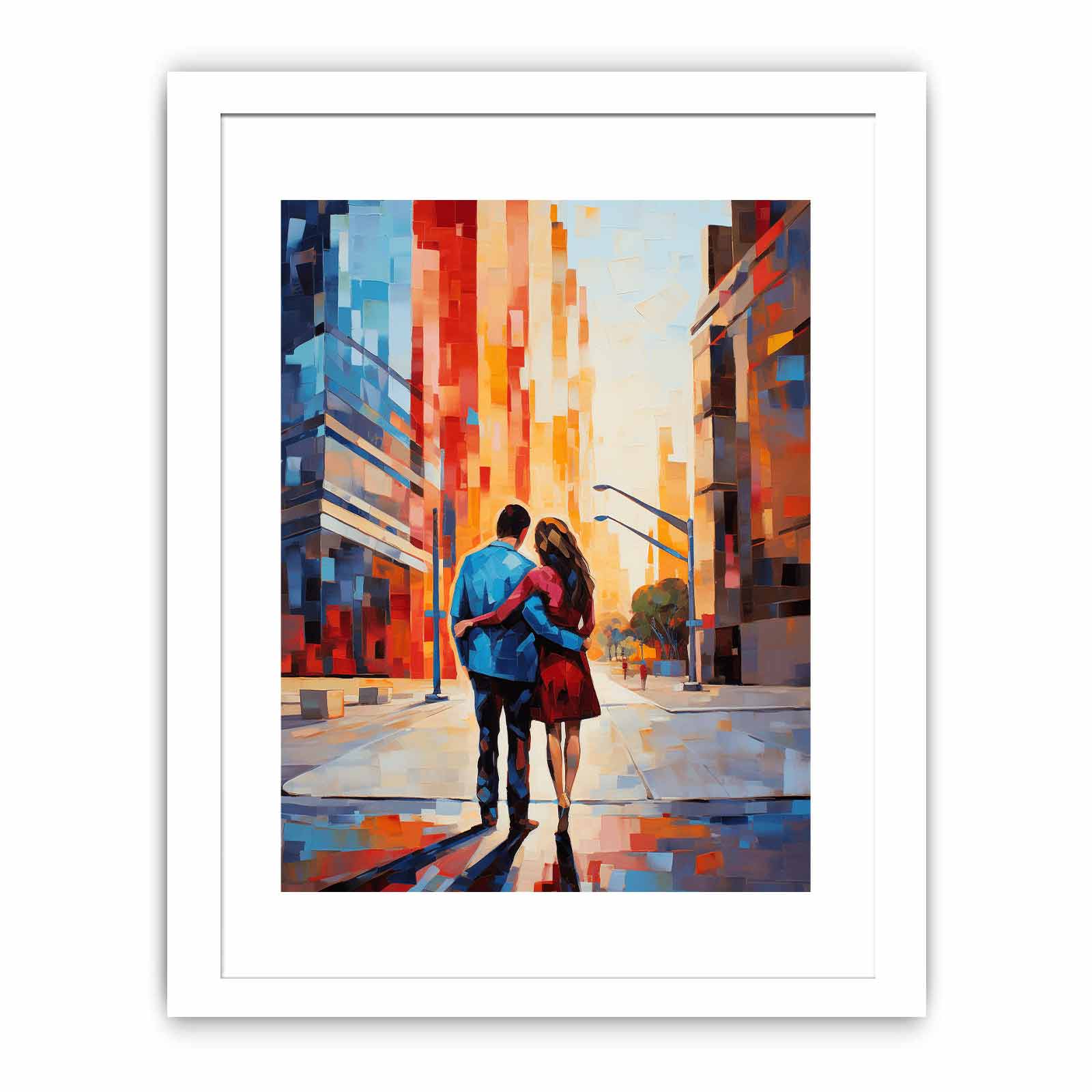 Contemporary Couple Stroll in City