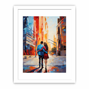 Contemporary Couple Stroll in City