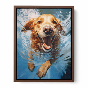 Dog Swimming Modern Painting