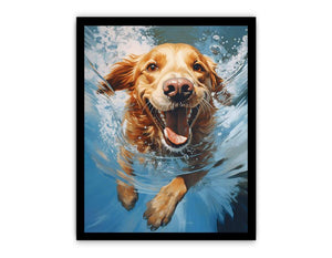 Dog Swimming Modern Painting