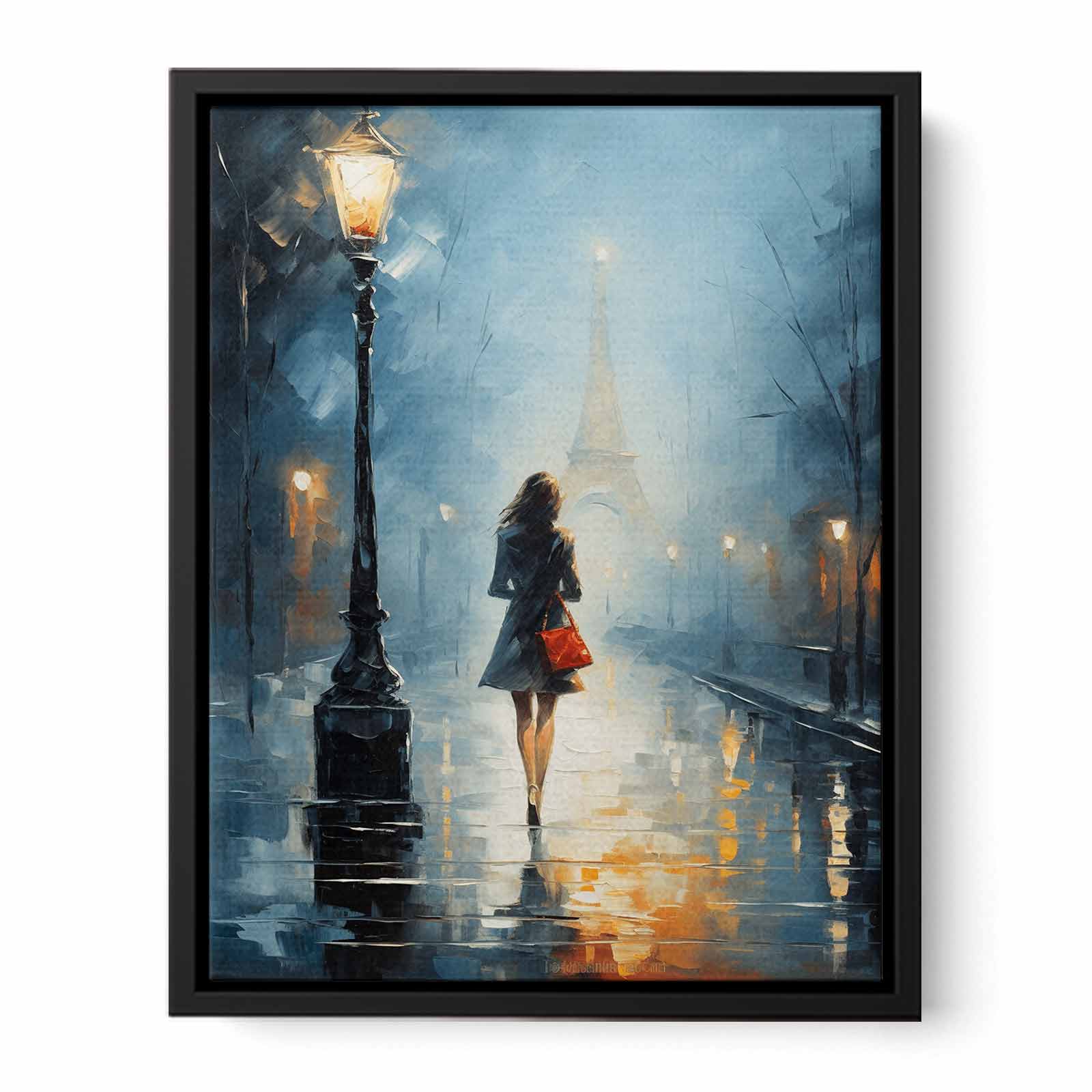 Girl Street Light Modern Painting