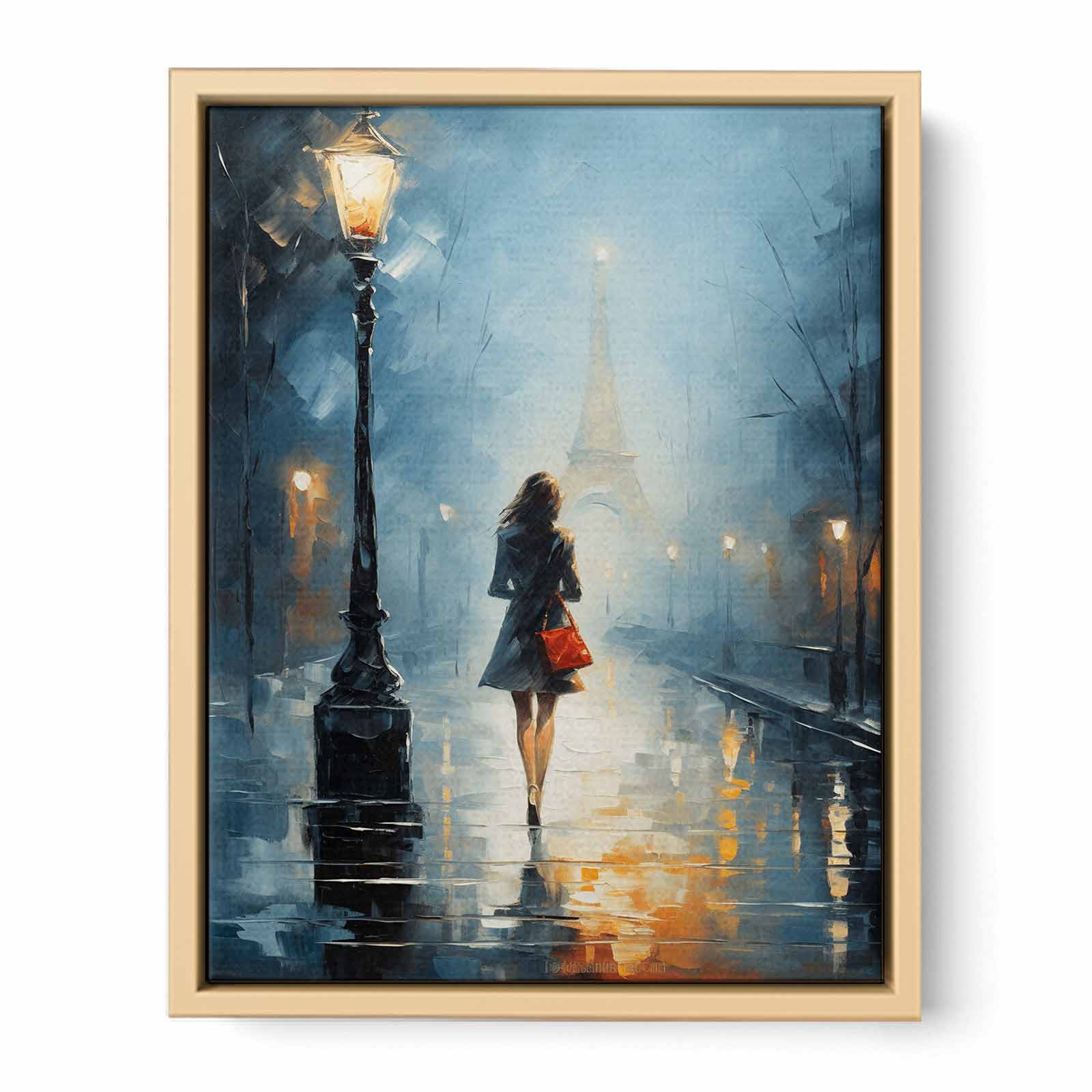 Girl Street Light Modern Painting