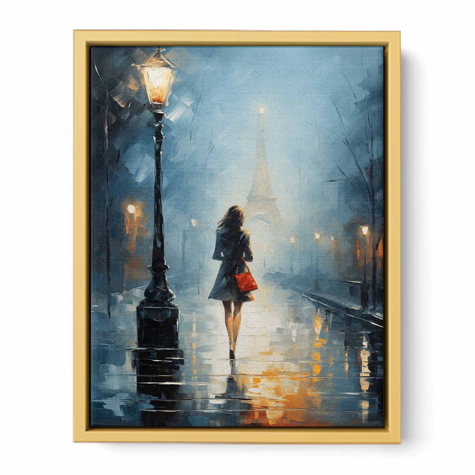 Girl Street Light Modern Painting