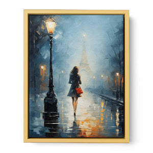 Girl Street Light Modern Painting