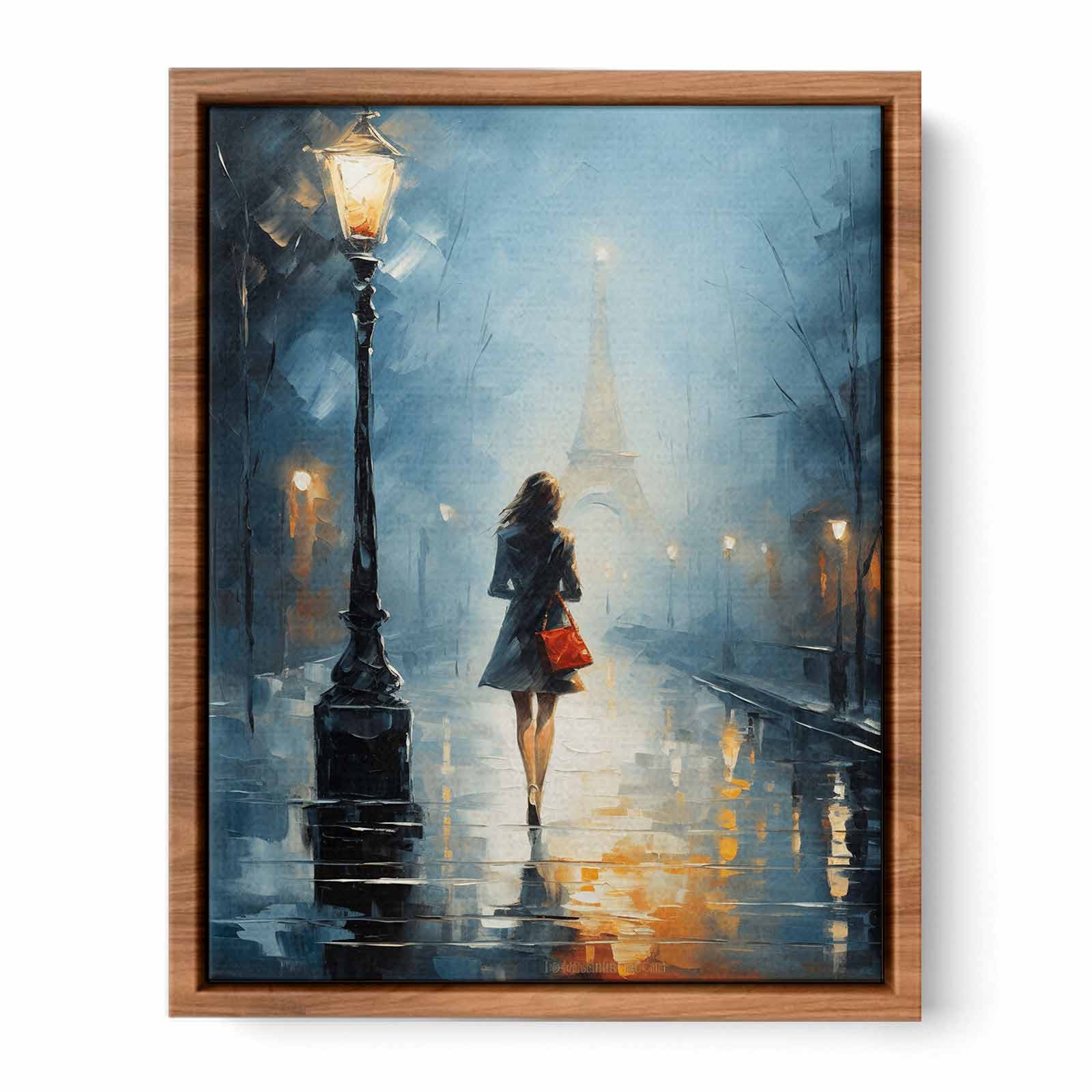 Girl Street Light Modern Painting