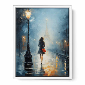 Girl Street Light Modern Painting