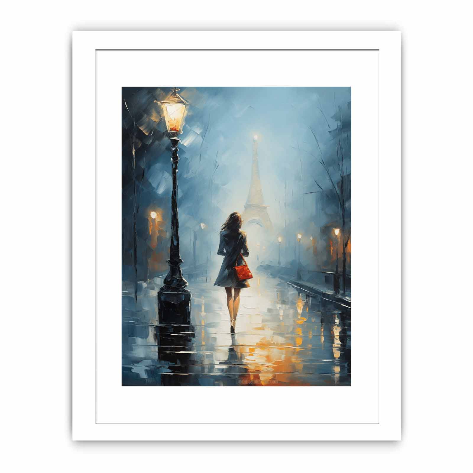 Girl Street Light Modern Painting