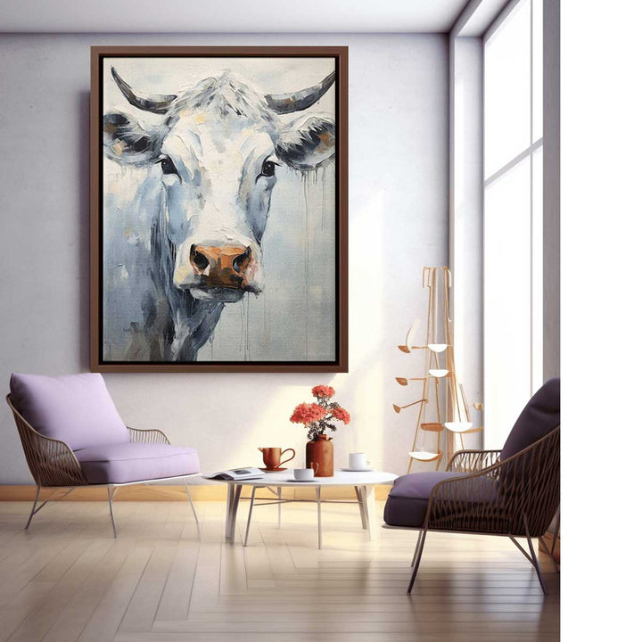 White Cow Modern Art Painting