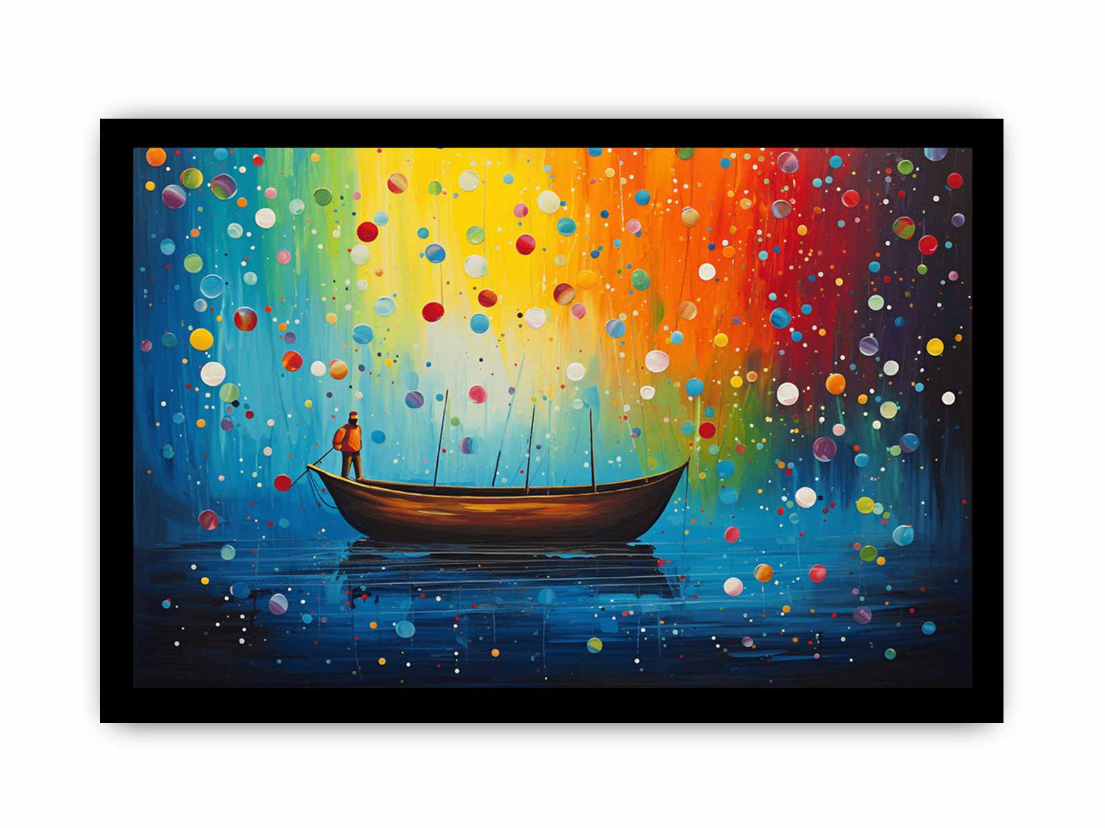 Boat Bubbles Modern Art Painting