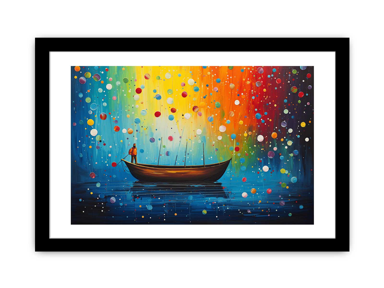 Boat Bubbles Modern Art Painting
