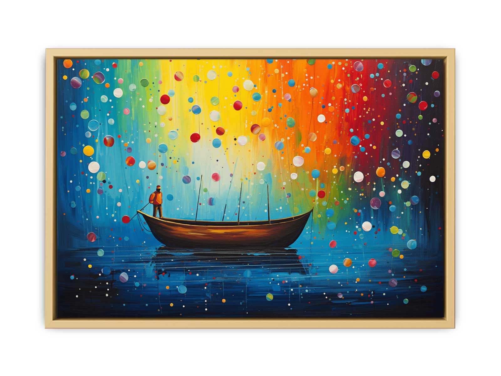 Boat Bubbles Modern Art Painting