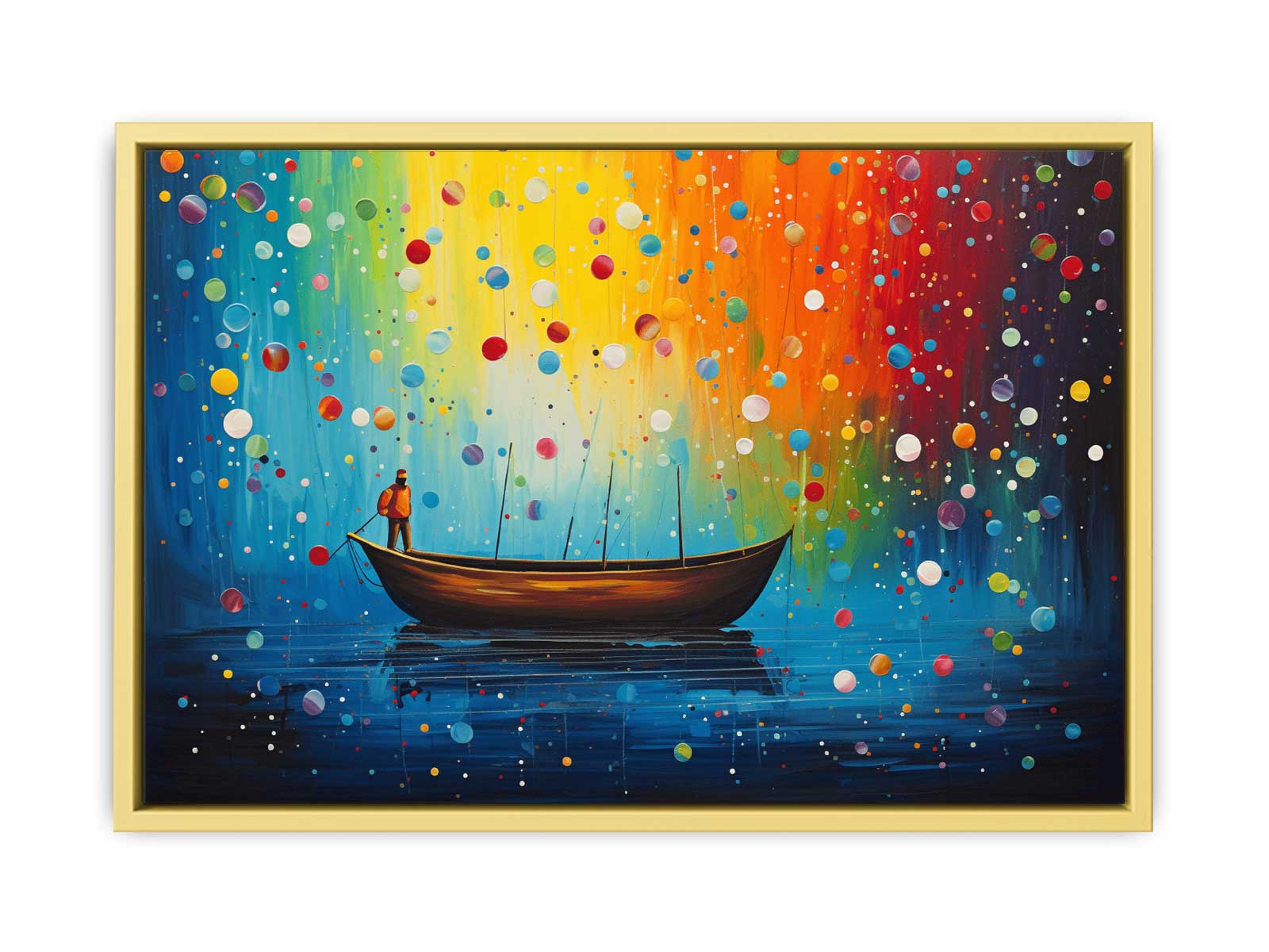 Boat Bubbles Modern Art Painting