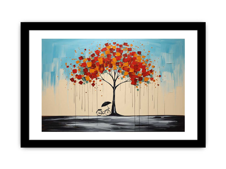 Cycle Tree Umbrella Modern Art Painting