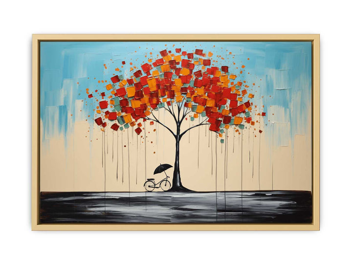 Cycle Tree Umbrella Modern Art Painting