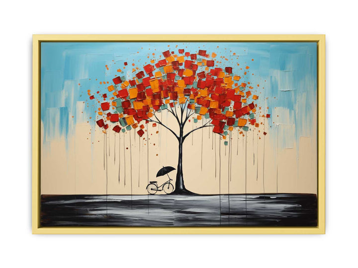 Cycle Tree Umbrella Modern Art Painting